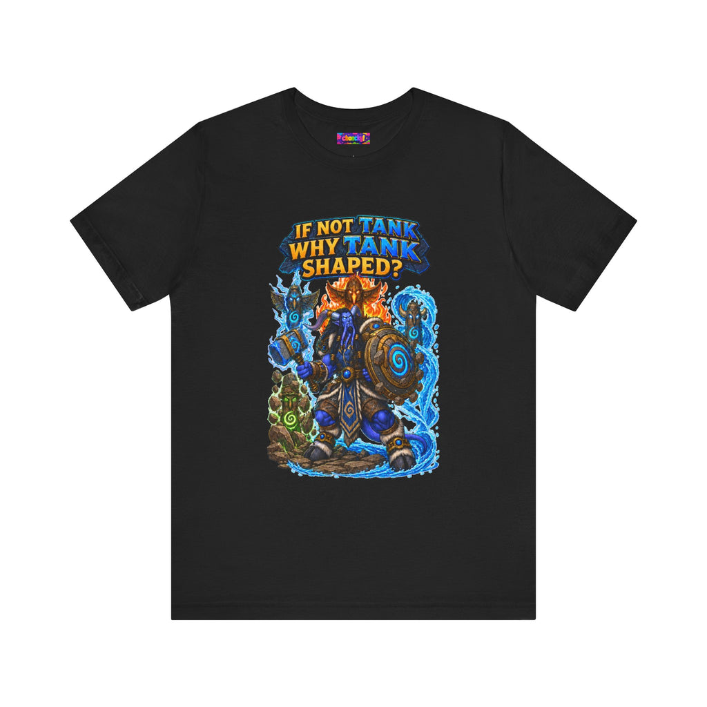 Tank Shaped Shaman graphic T-shirt product mockup