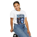 Commander's Favorite Shirt on the Citadel sci-fi graphic T-shirt, white shirt three-quarter view modeled by a person.