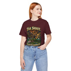 Feign Responsibility Hunter graphic T-shirt product mockup
