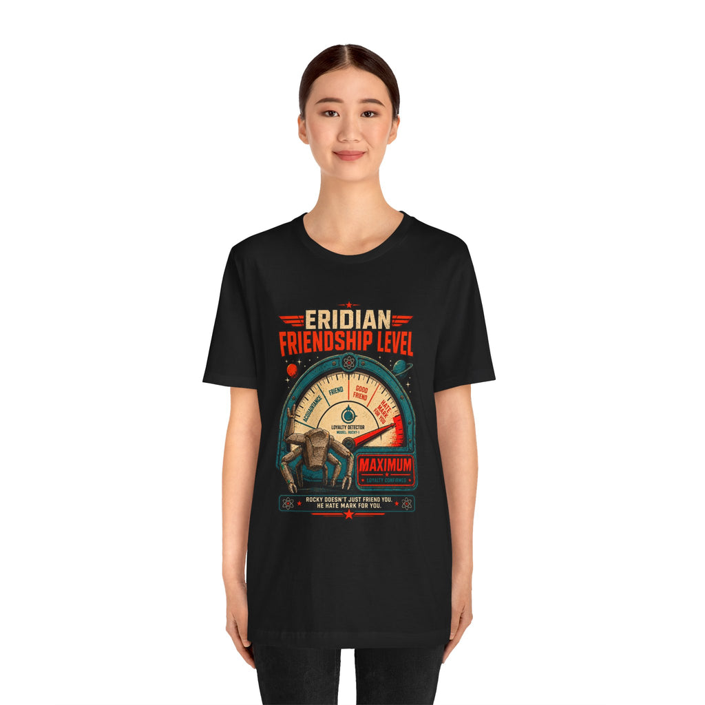 Eridian Friendship Level: Maximum graphic T-shirt product mockup