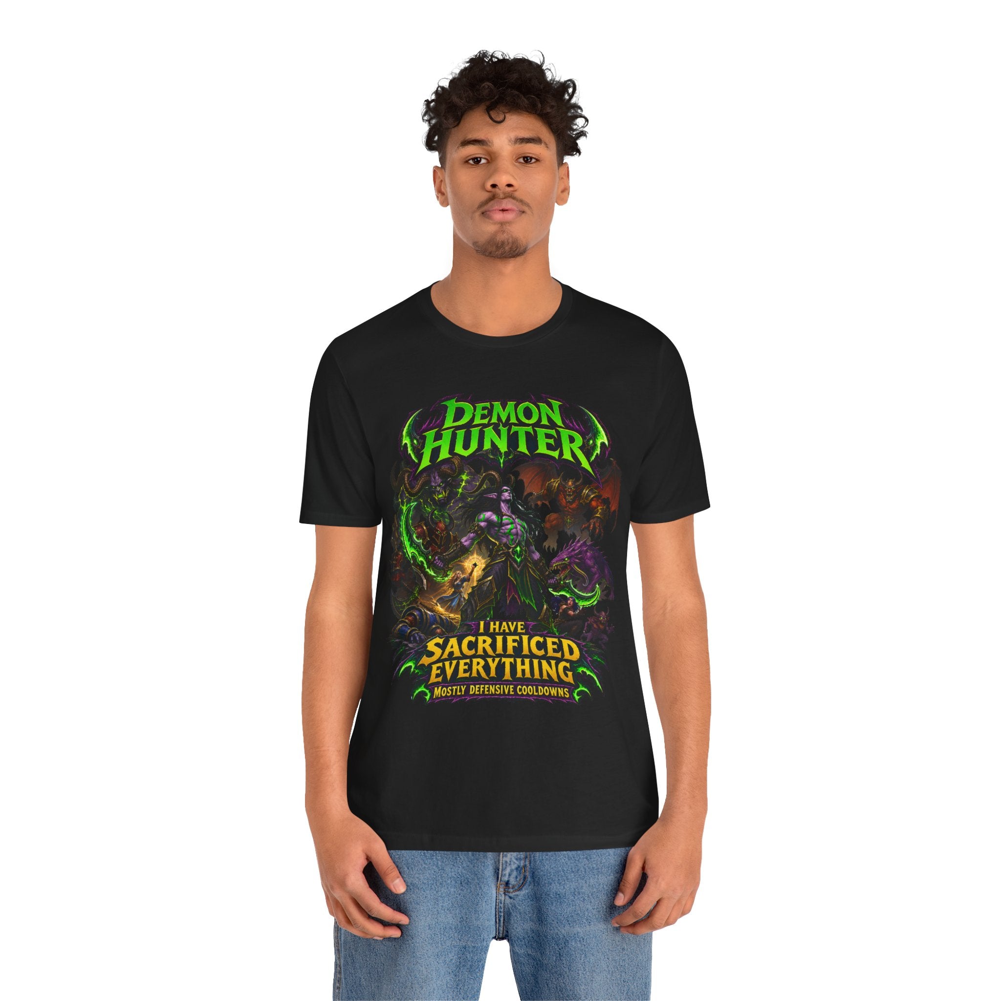 Sacrificed Everything Demon Hunter graphic T-shirt product mockup