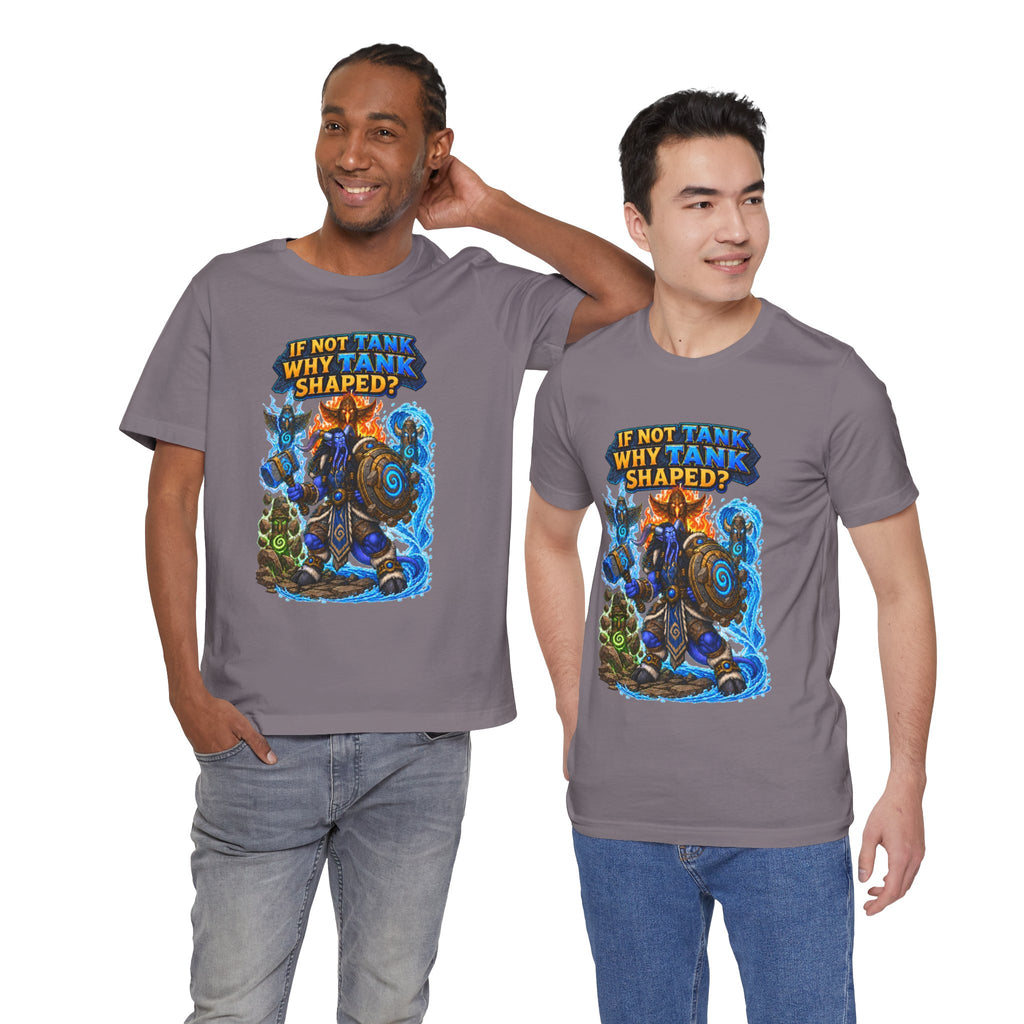 Tank Shaped Shaman graphic T-shirt product mockup