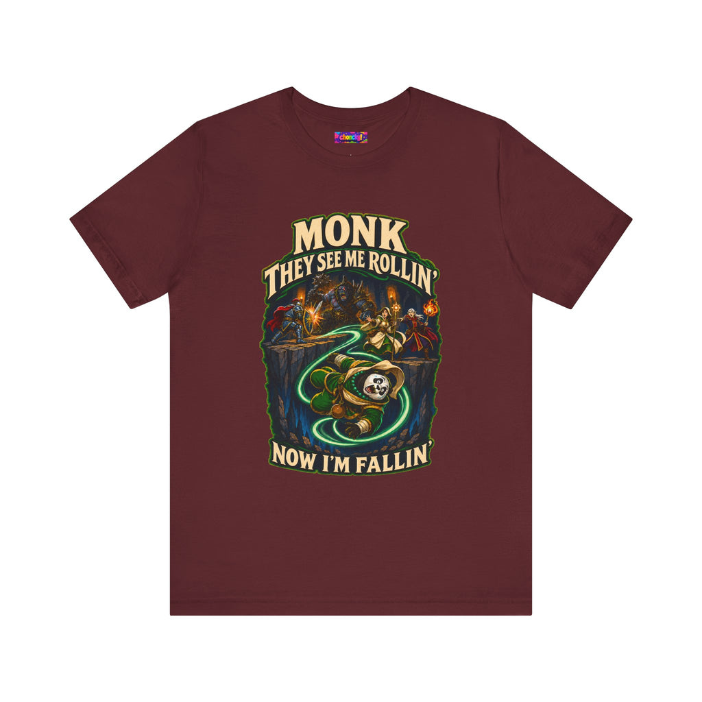 They See Me Rollin’ Monk graphic T-shirt product mockup