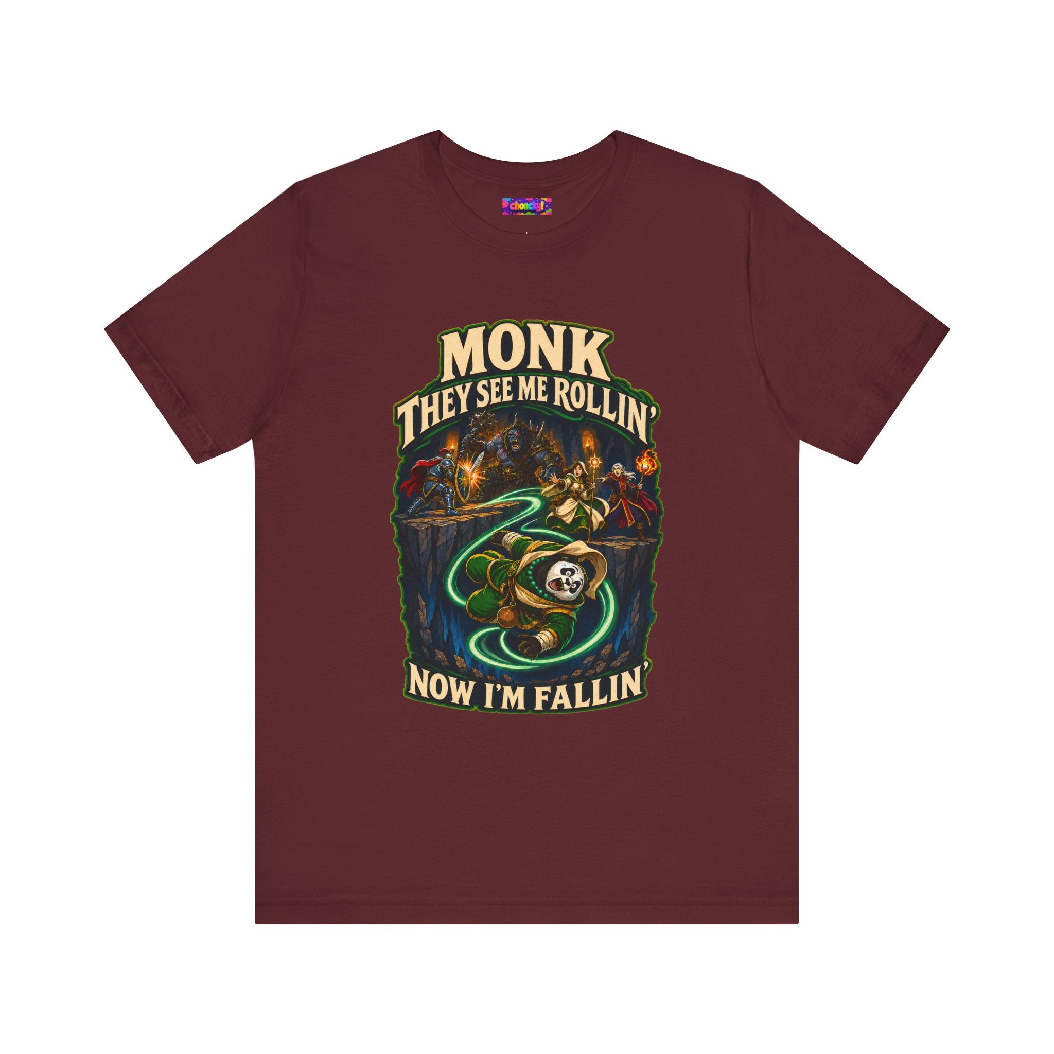 They See Me Rollin’ Monk graphic T-shirt product mockup