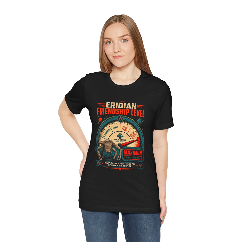Eridian Friendship Level: Maximum graphic T-shirt product mockup