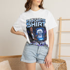 Commander's Favorite Shirt on the Citadel sci-fi graphic T-shirt, white shirt front view modeled by a standing person.