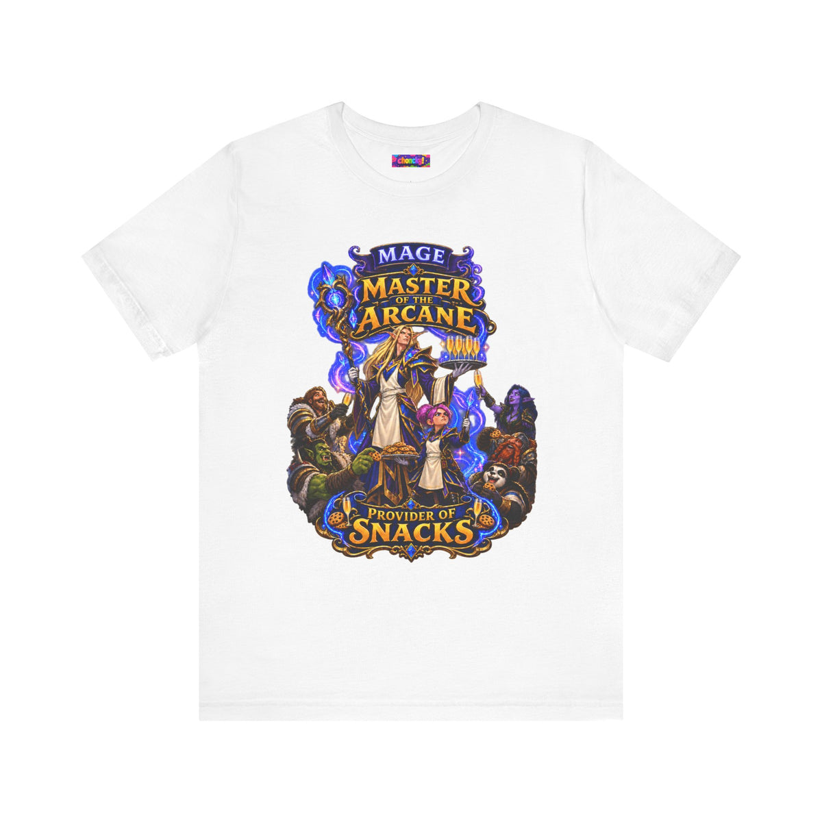 Master of the Arcane: Provider of Snacks graphic T-shirt product mockup