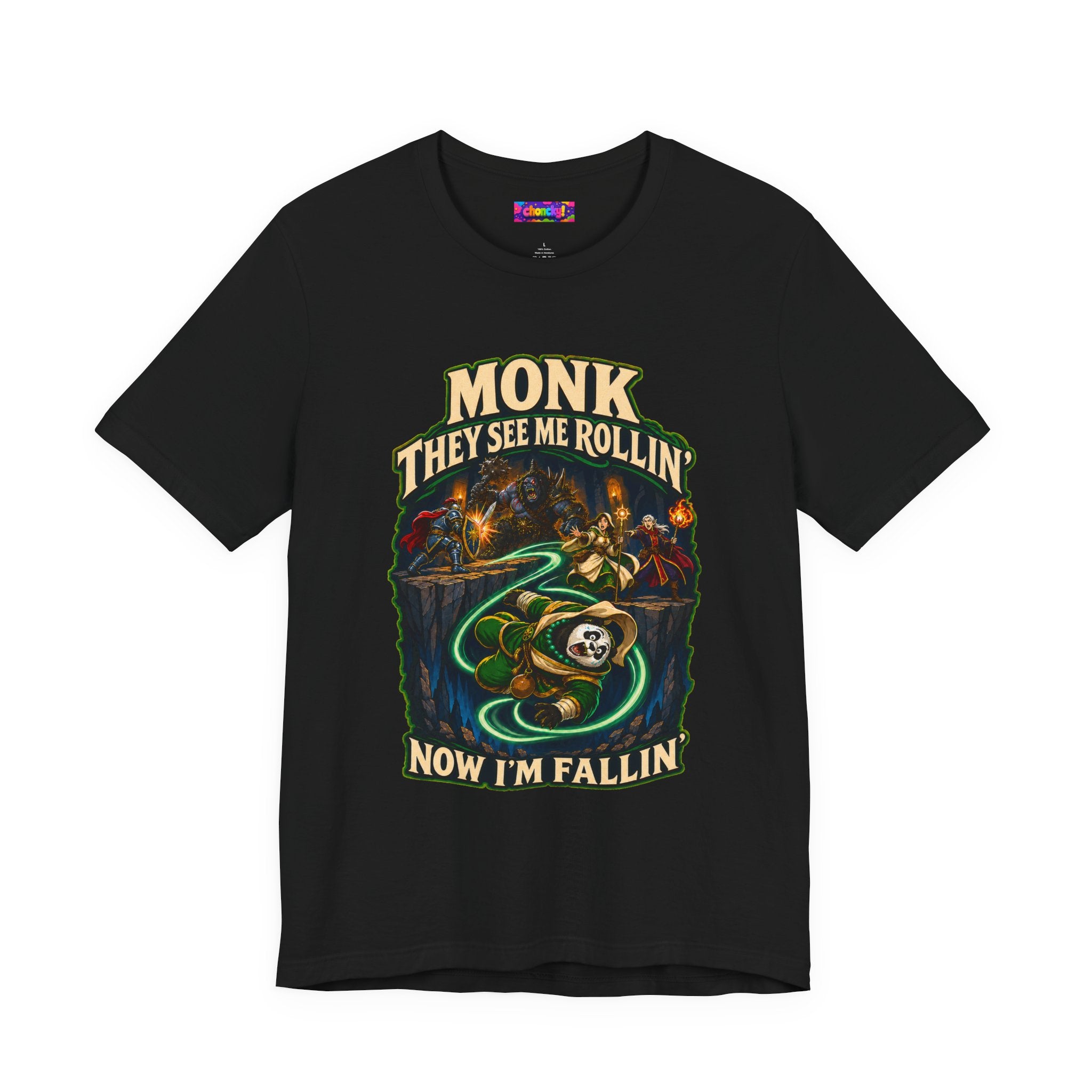 They See Me Rollin’ Monk graphic T-shirt product mockup