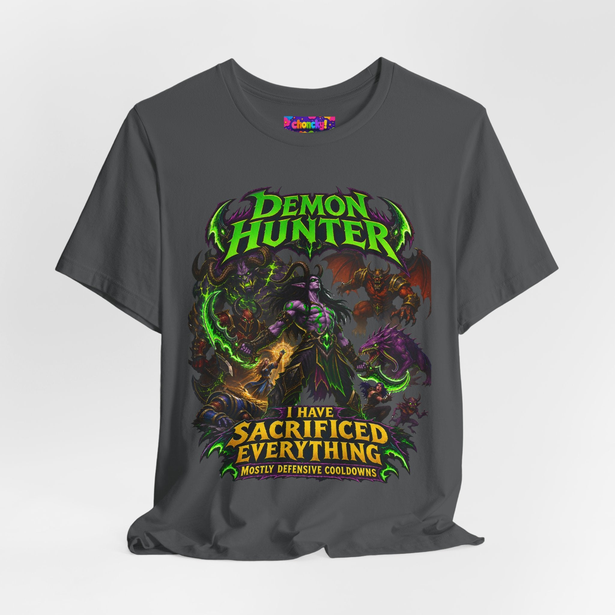 Sacrificed Everything Demon Hunter graphic T-shirt product mockup