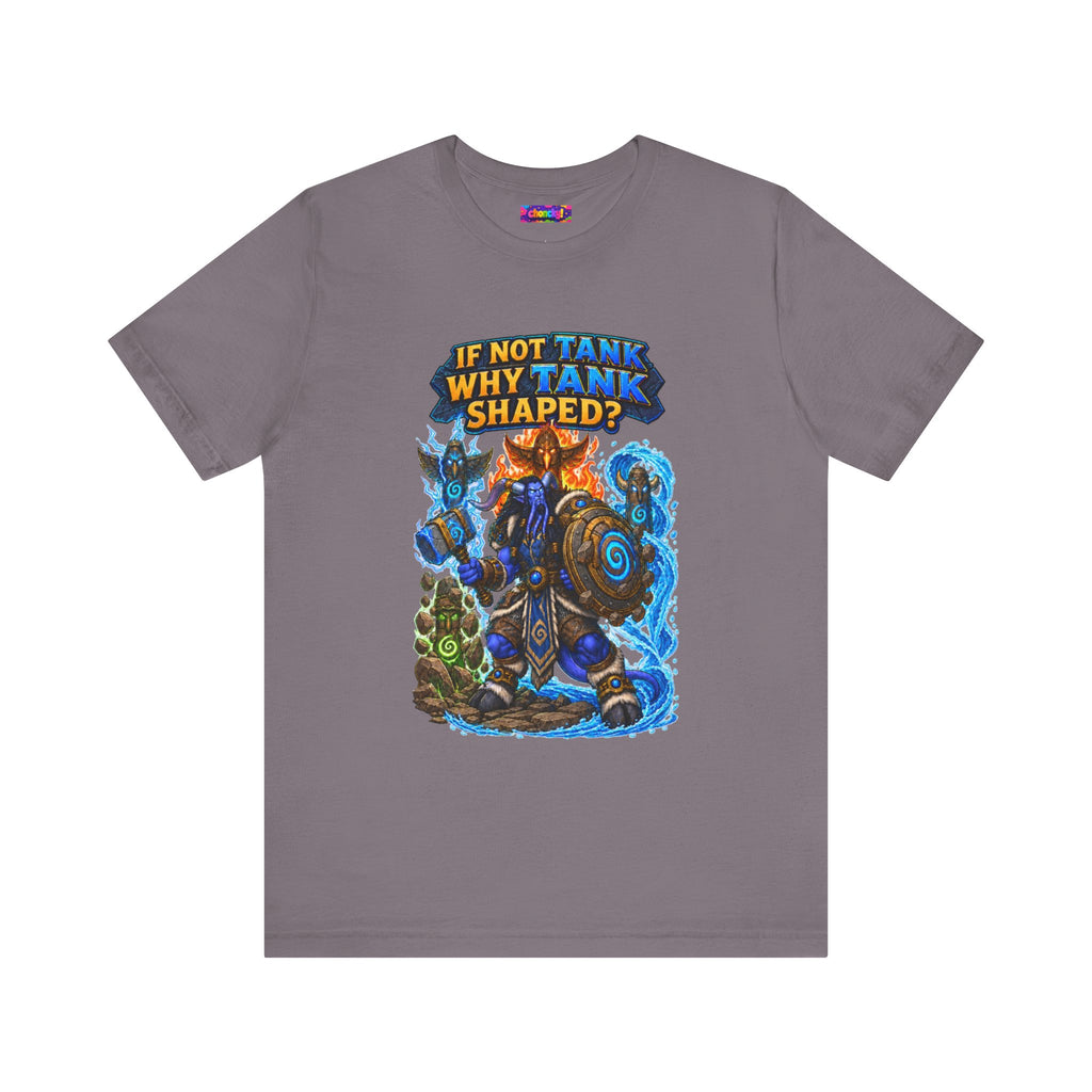 Tank Shaped Shaman graphic T-shirt product mockup