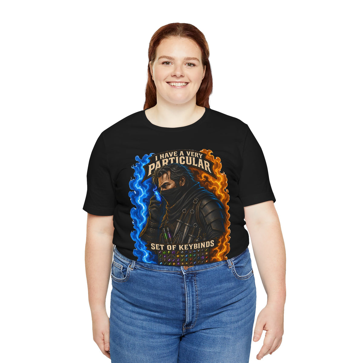 Particular Set of Keybinds Rogue graphic T-shirt product mockup