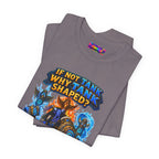 Tank Shaped Shaman graphic T-shirt product mockup