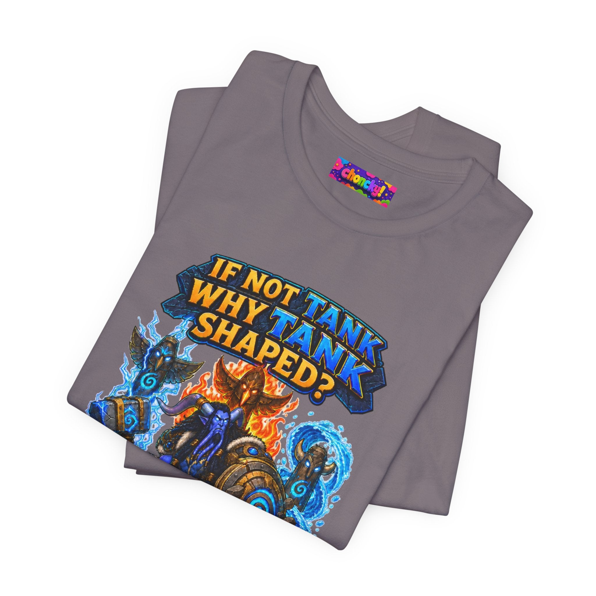 Tank Shaped Shaman graphic T-shirt product mockup