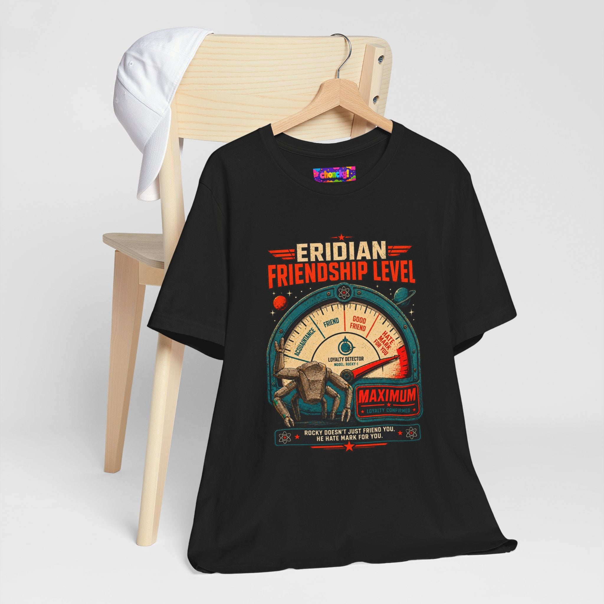 Eridian Friendship Level: Maximum graphic T-shirt product mockup