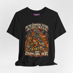Only Plastic & Crippling Debt graphic T-shirt product mockup