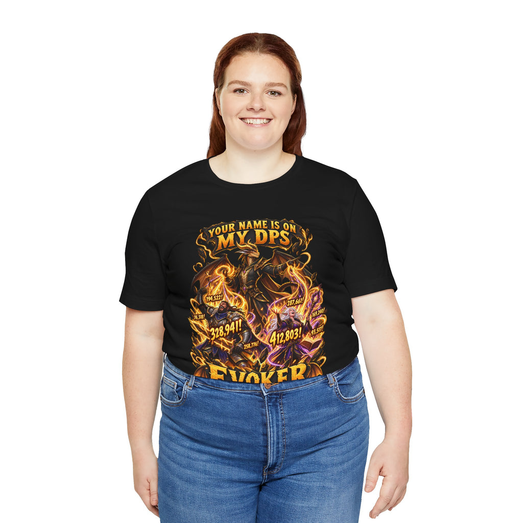 Your Name Is on My DPS Evoker graphic T-shirt product mockup