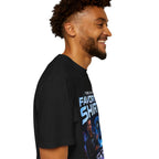 Commander's Favorite Shirt on the Citadel sci-fi graphic T-shirt, black shirt front view modeled with the shirt untucked.