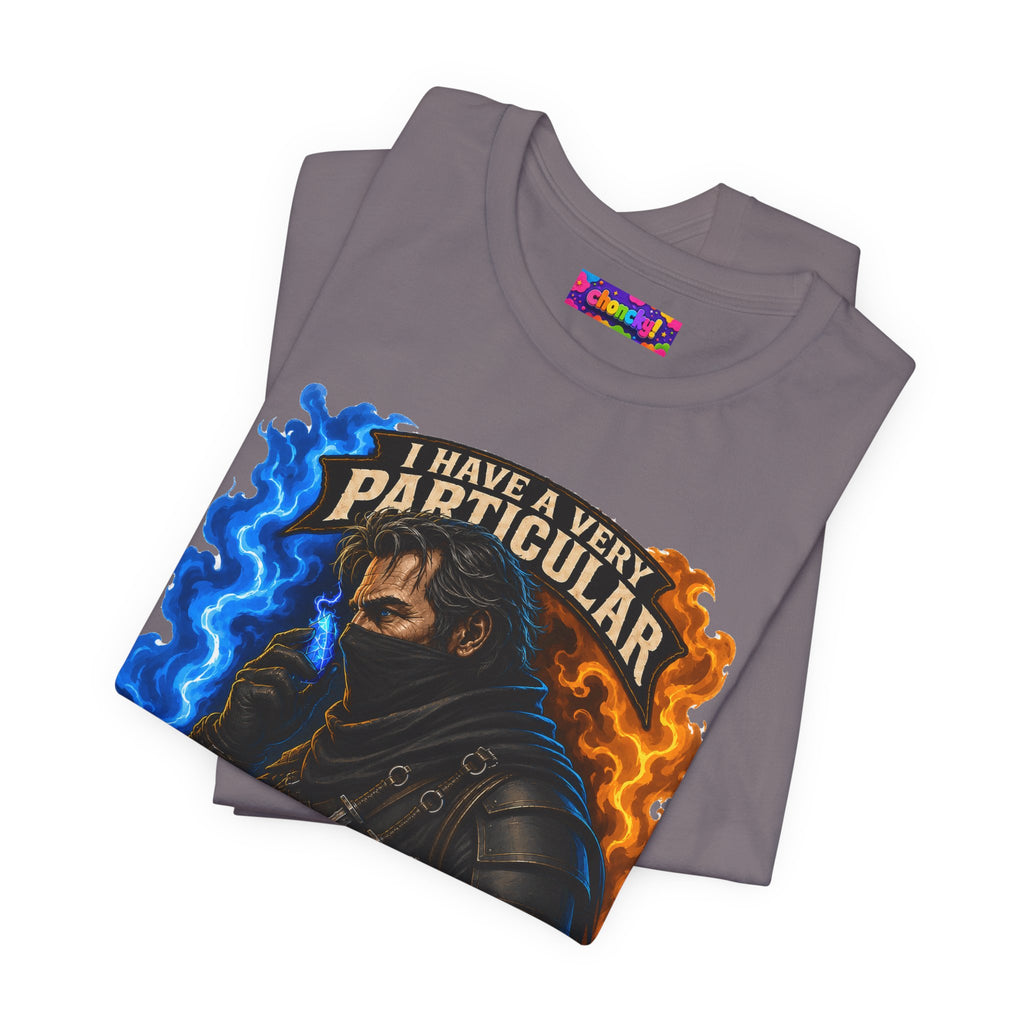 Particular Set of Keybinds Rogue graphic T-shirt product mockup