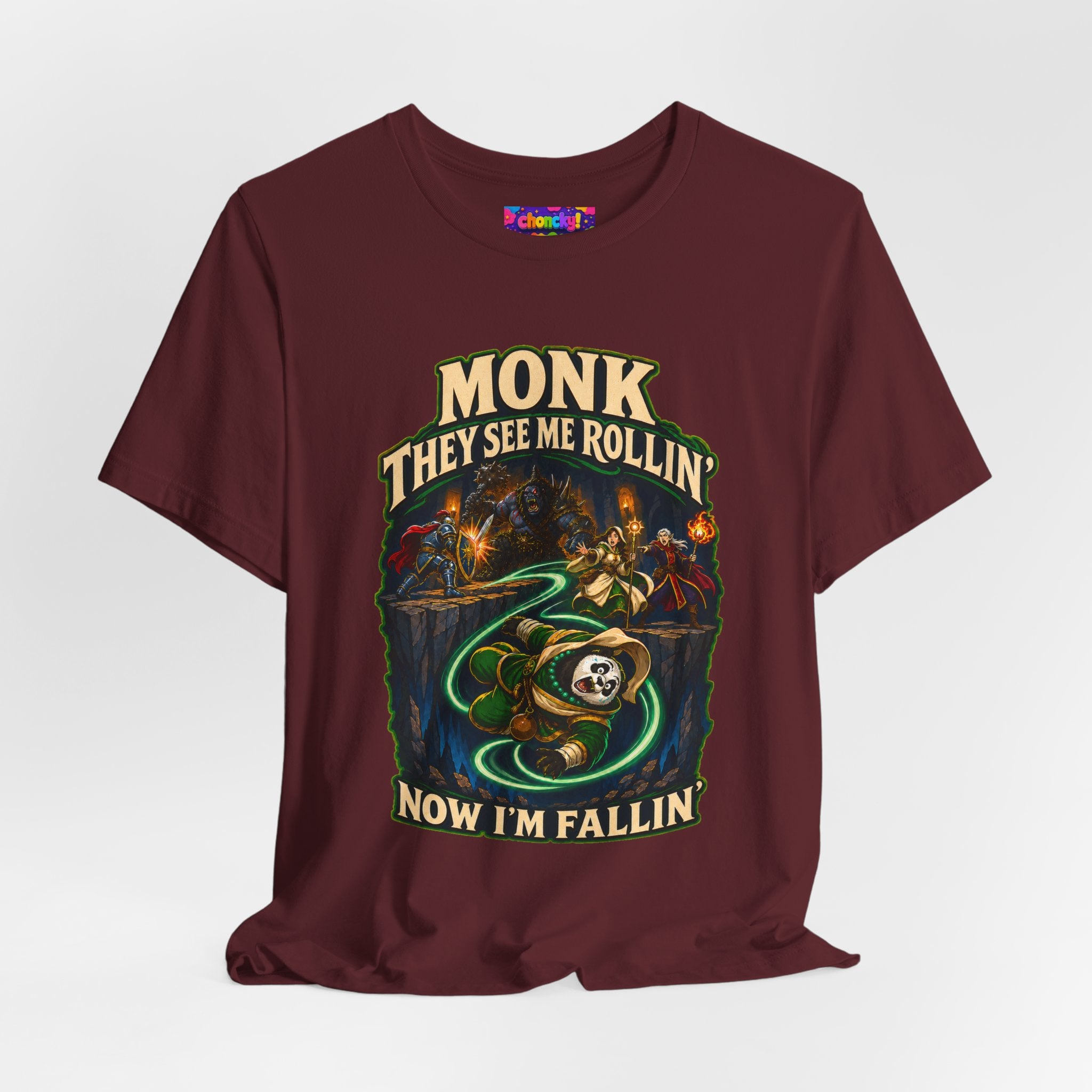 They See Me Rollin’ Monk graphic T-shirt product mockup