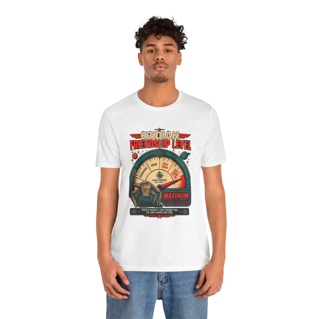Eridian Friendship Level: Maximum graphic T-shirt product mockup