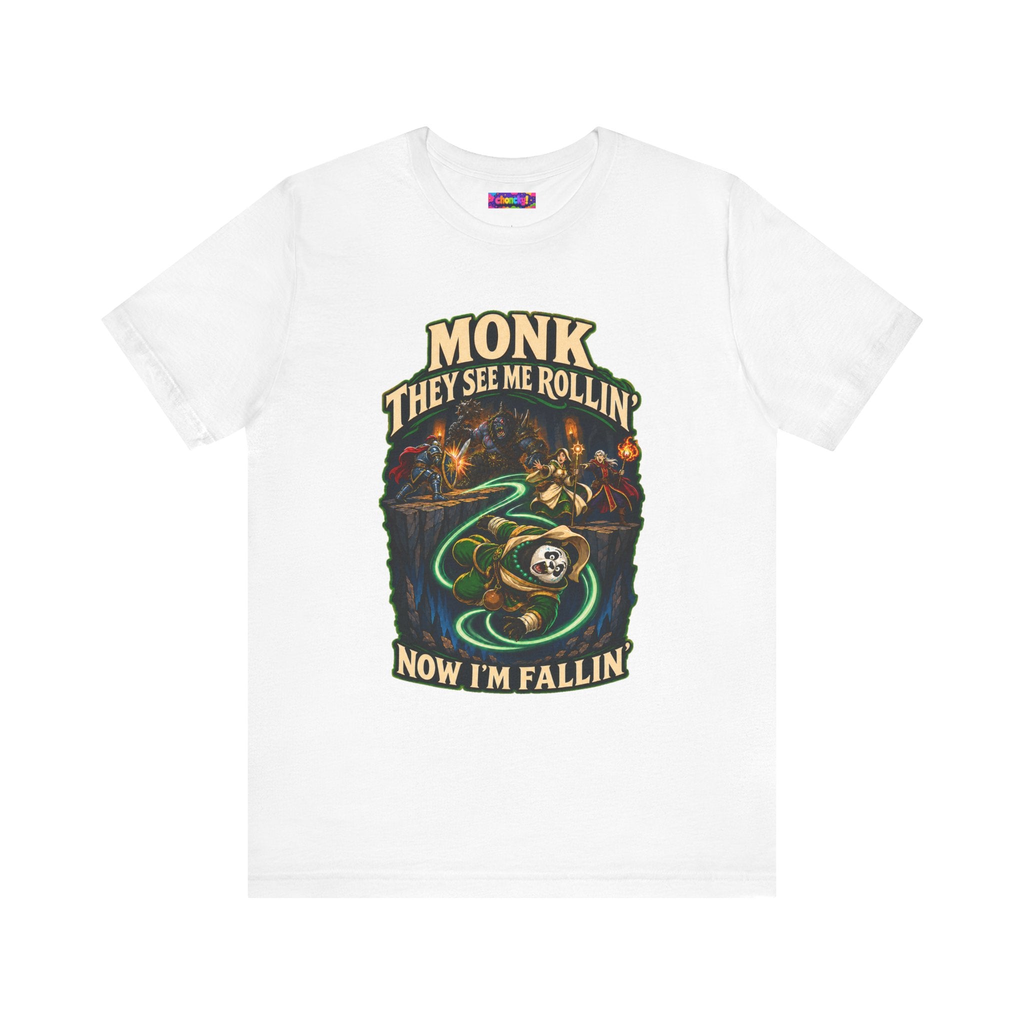 They See Me Rollin’ Monk graphic T-shirt product mockup