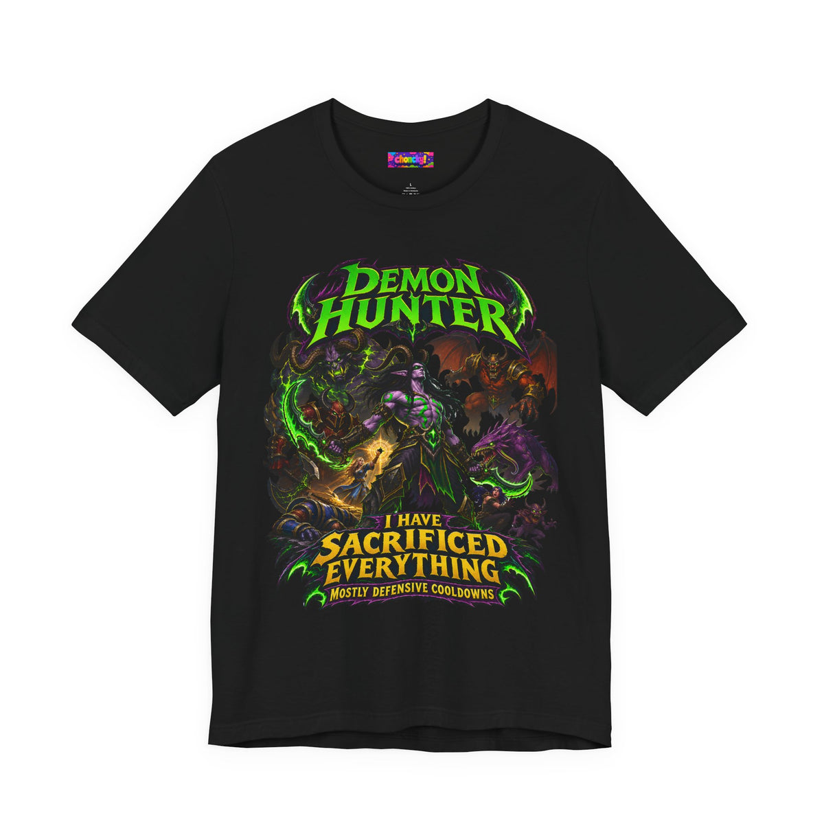 Sacrificed Everything Demon Hunter graphic T-shirt product mockup
