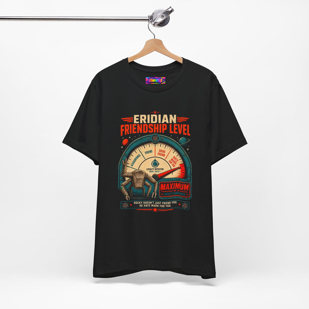Eridian Friendship Level: Maximum graphic T-shirt product mockup