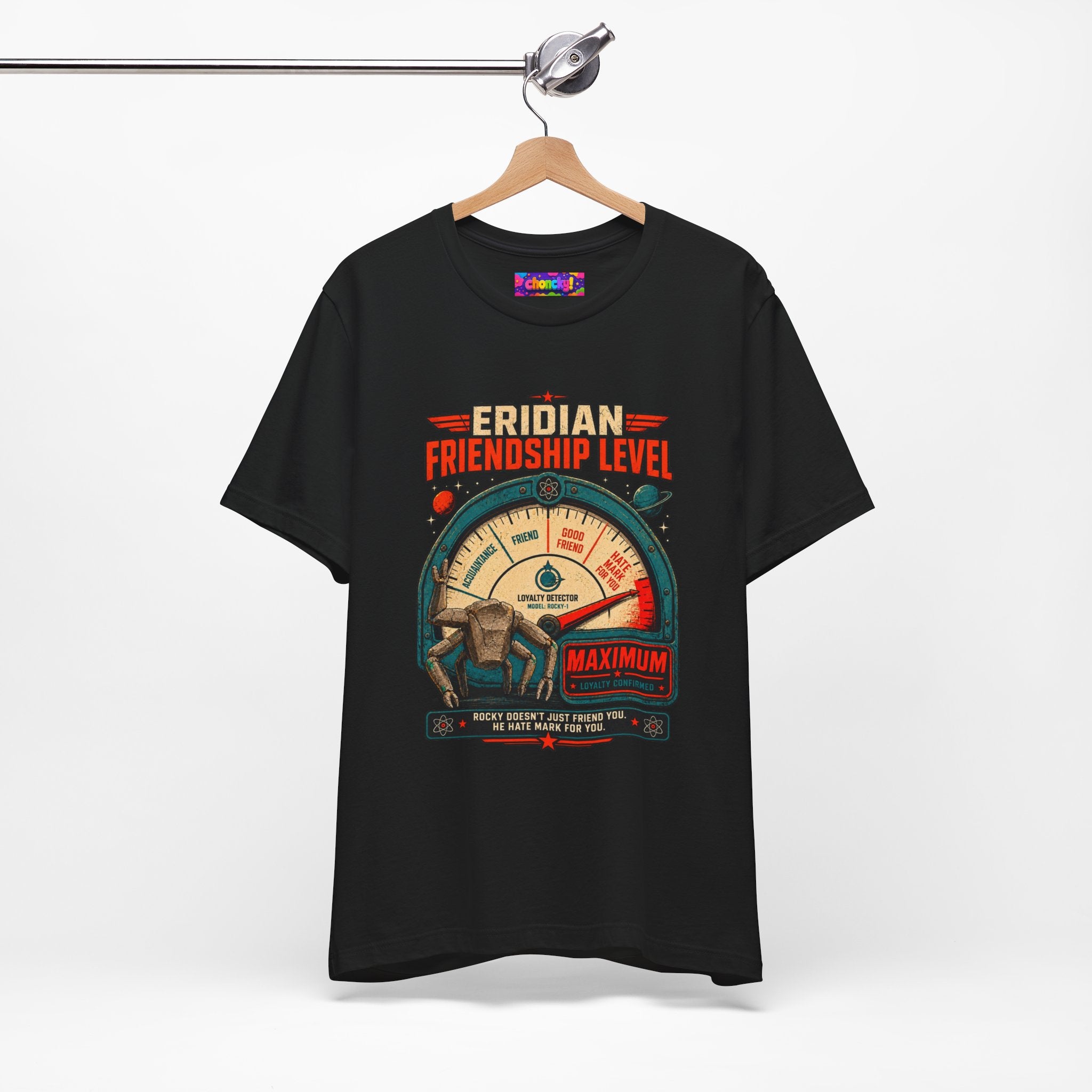 Eridian Friendship Level: Maximum graphic T-shirt product mockup