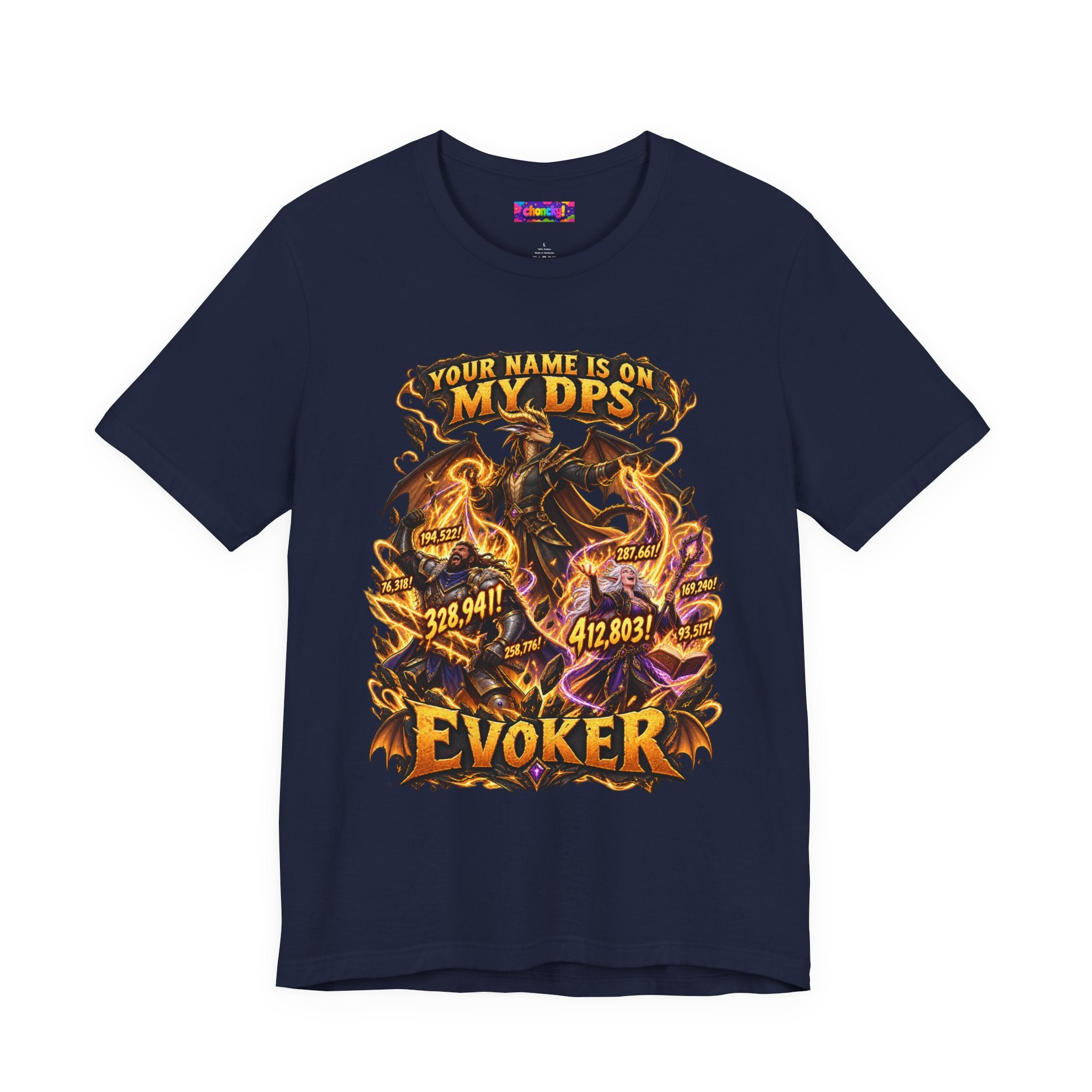 Your Name Is on My DPS Evoker graphic T-shirt, front product view