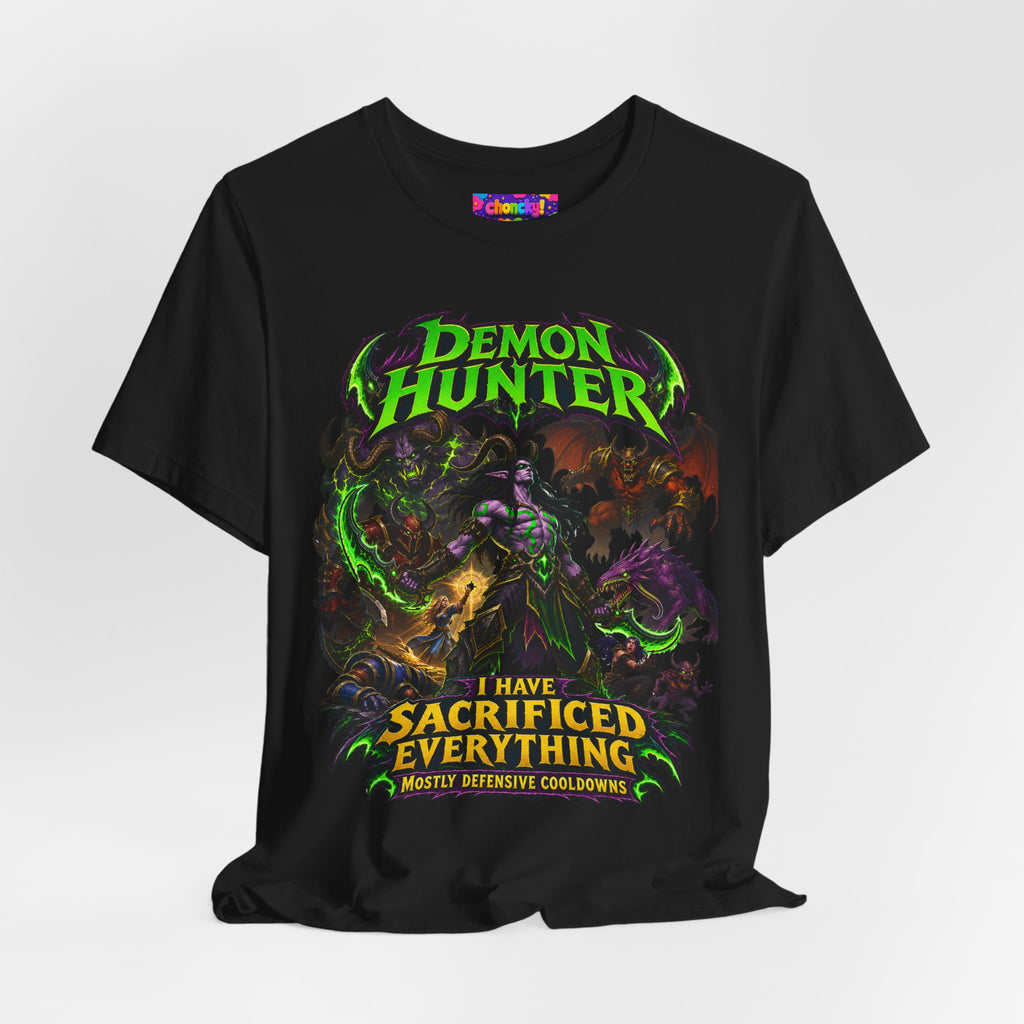 Sacrificed Everything Demon Hunter graphic T-shirt product mockup
