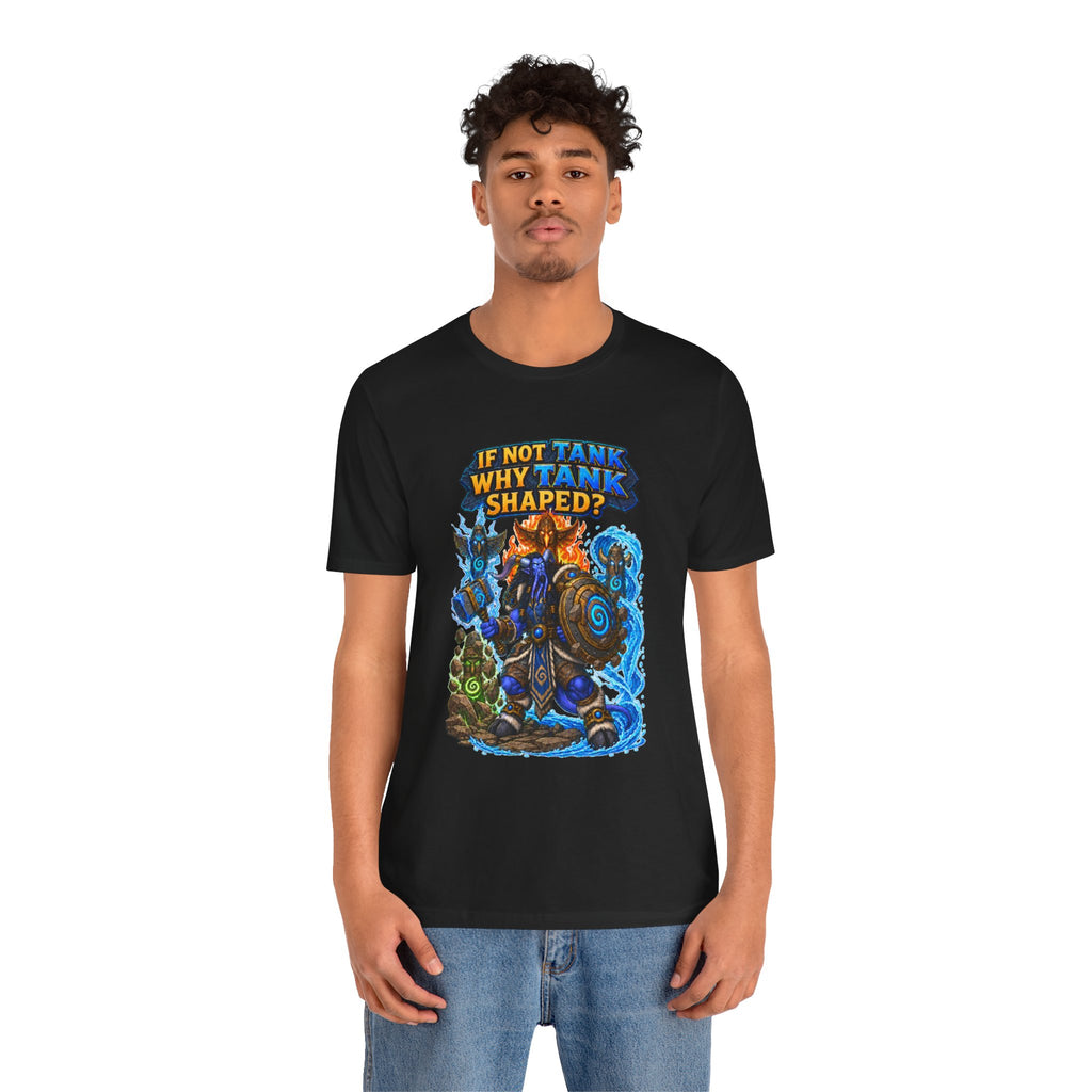 Tank Shaped Shaman graphic T-shirt product mockup