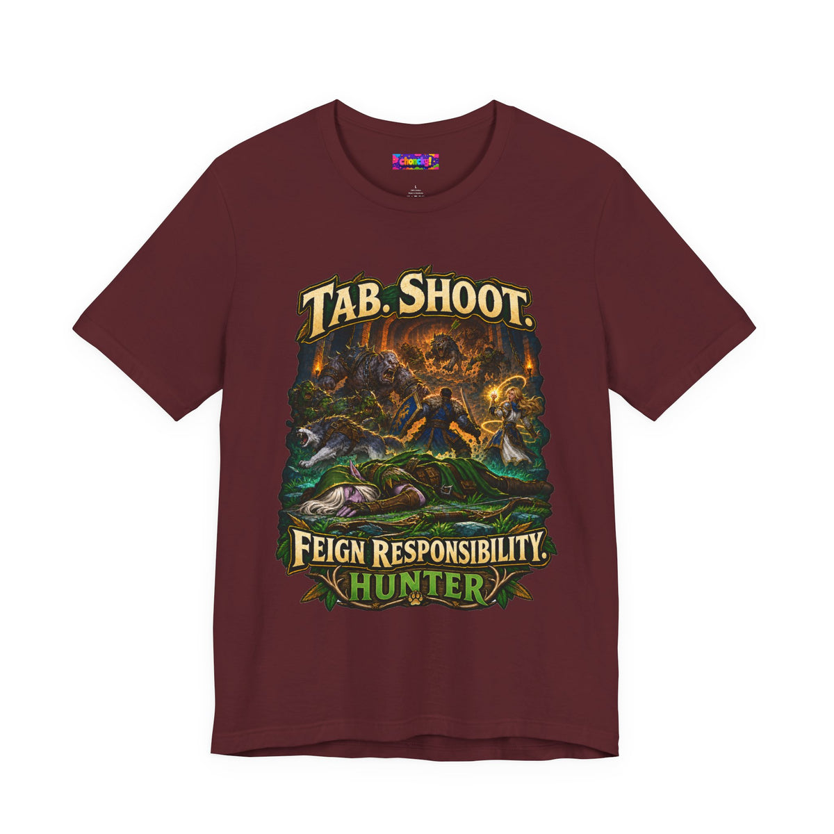 Feign Responsibility Hunter graphic T-shirt, front product view