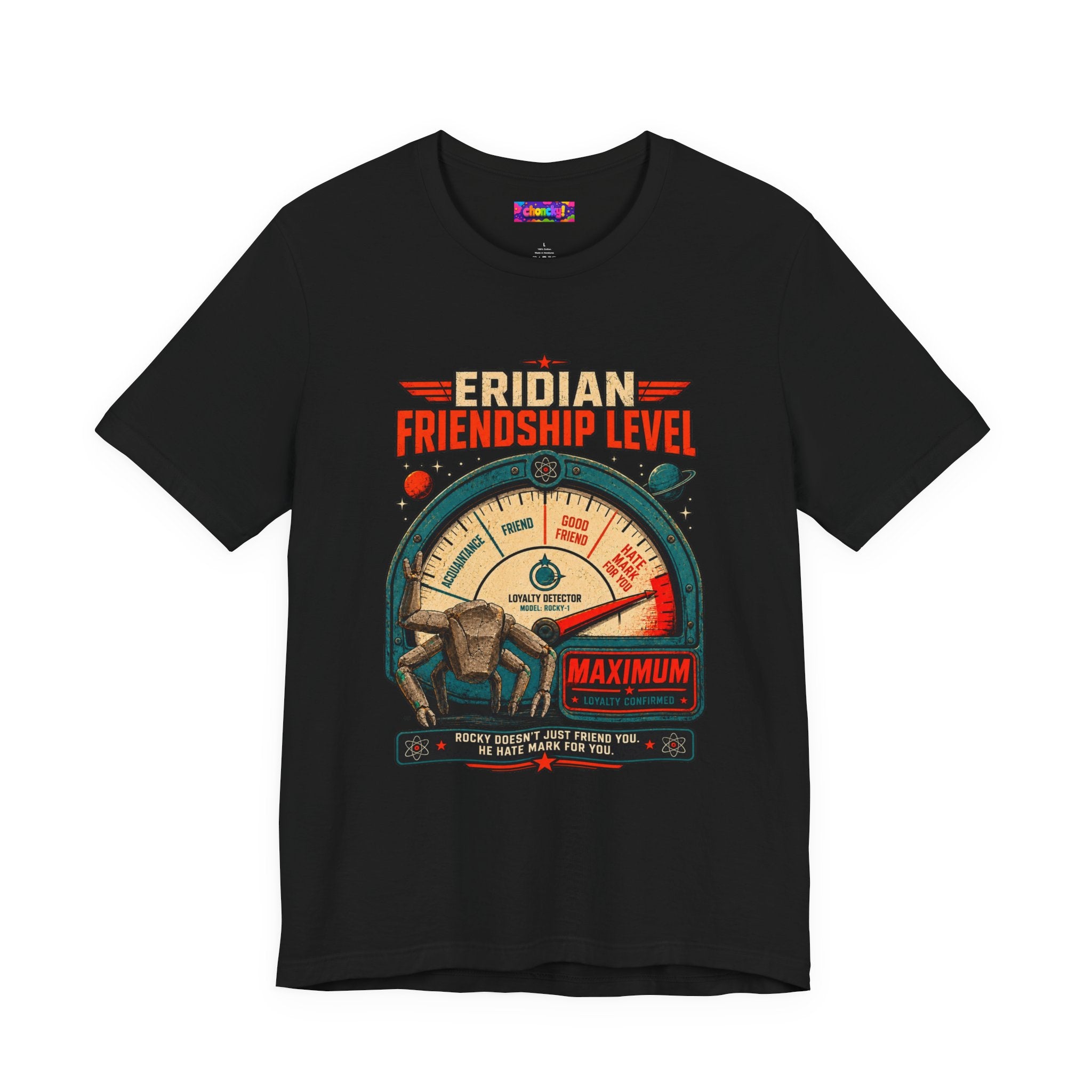 Eridian Friendship Level: Maximum graphic T-shirt, front product view