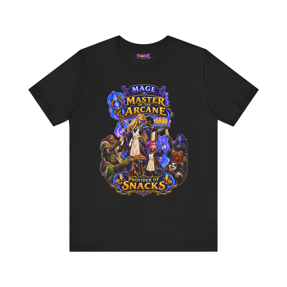 Master of the Arcane: Provider of Snacks graphic T-shirt product mockup