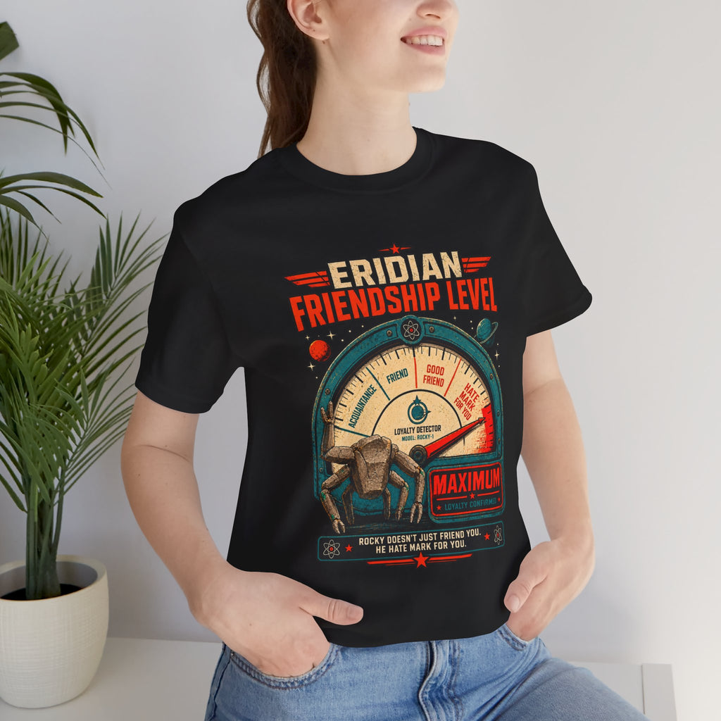 Eridian Friendship Level: Maximum graphic T-shirt product mockup