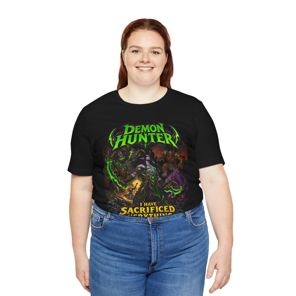 Sacrificed Everything Demon Hunter graphic T-shirt product mockup