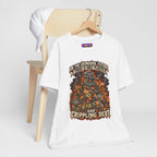 Only Plastic & Crippling Debt graphic T-shirt product mockup