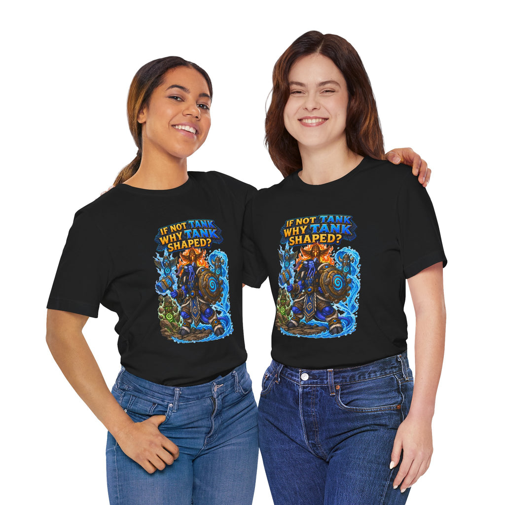Tank Shaped Shaman graphic T-shirt product mockup
