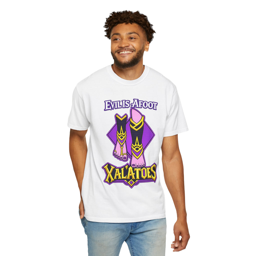 Evil is Afoot Xalatoes T-shirt | Fantasy Feet Character Graphic