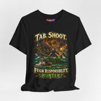 Feign Responsibility Hunter graphic T-shirt product mockup