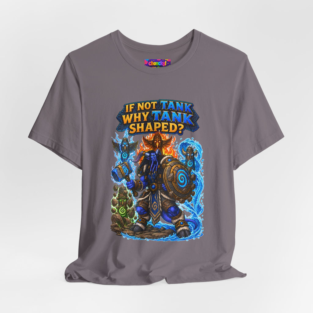 Tank Shaped Shaman graphic T-shirt product mockup