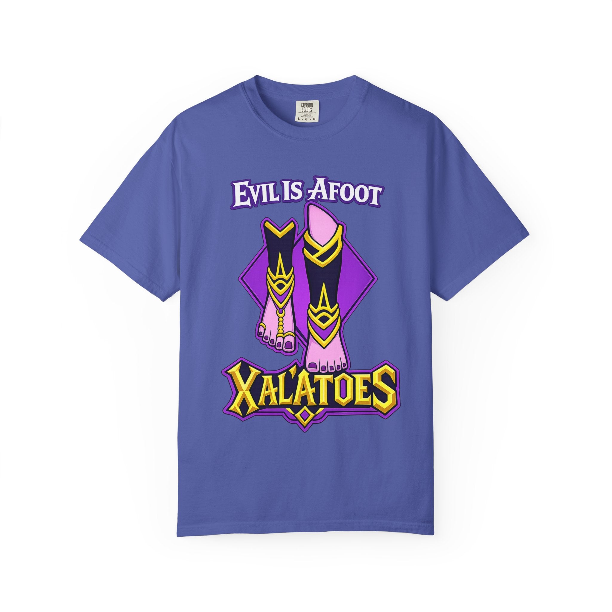 Evil is Afoot Xalatoes T-shirt | Fantasy Feet Character Graphic