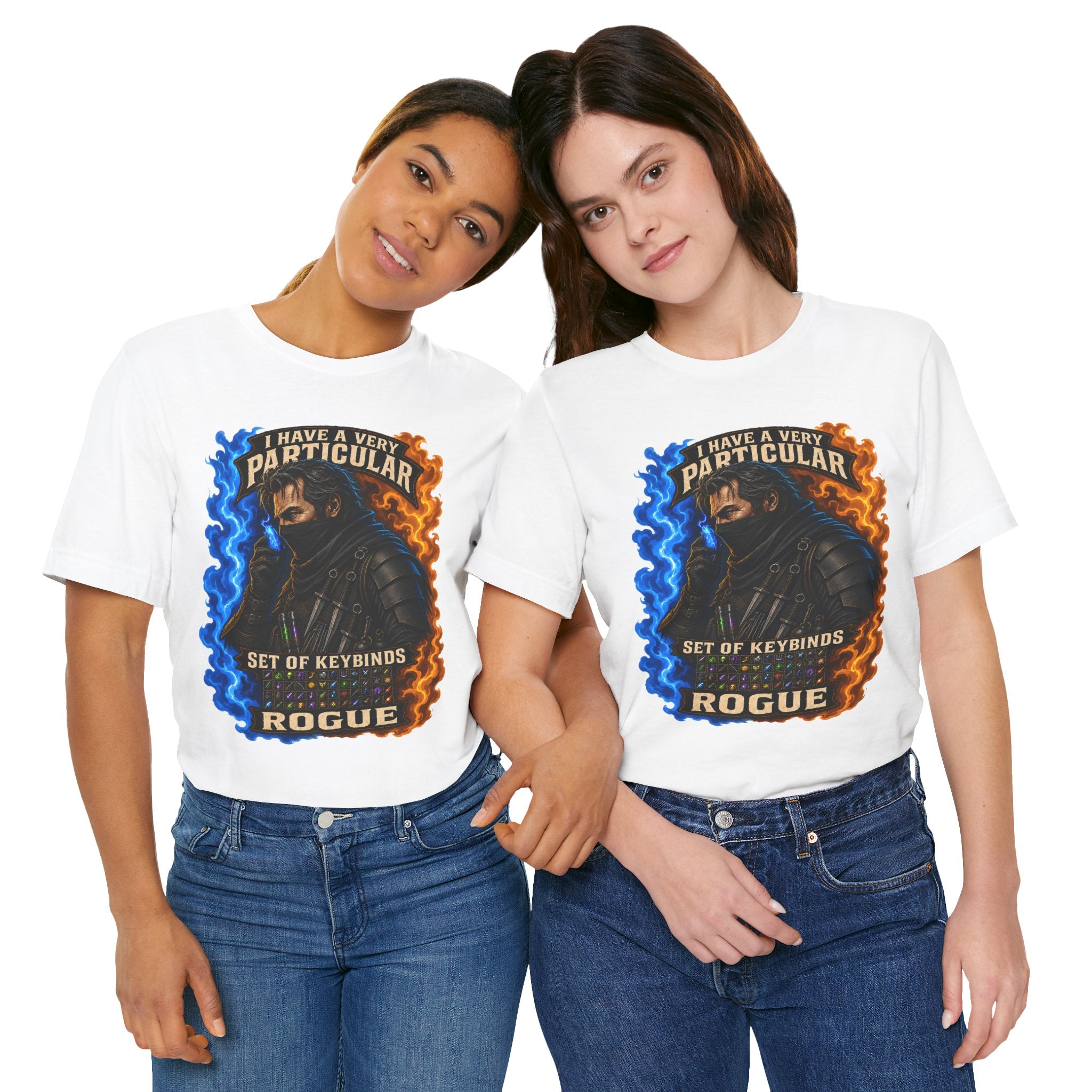 Particular Set of Keybinds Rogue graphic T-shirt product mockup