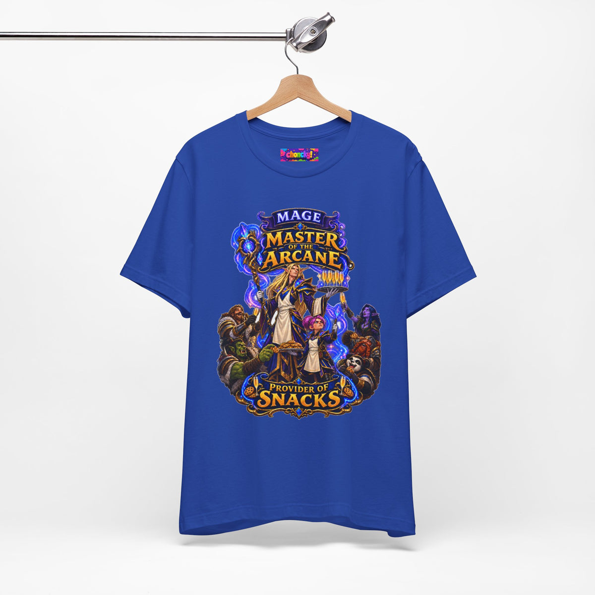 Master of the Arcane: Provider of Snacks graphic T-shirt product mockup
