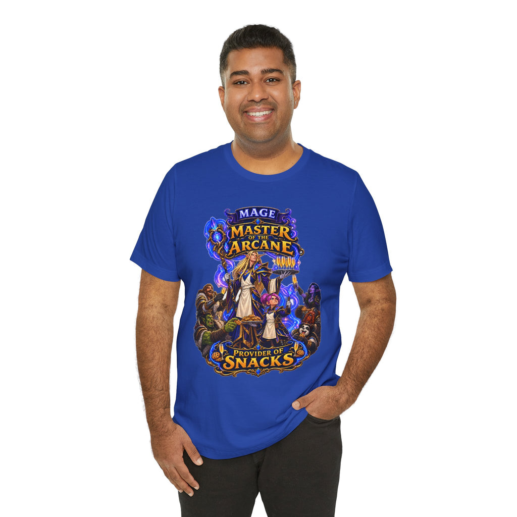Master of the Arcane: Provider of Snacks graphic T-shirt product mockup