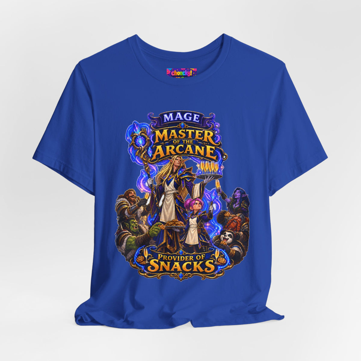 Master of the Arcane: Provider of Snacks graphic T-shirt product mockup