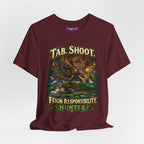 Feign Responsibility Hunter graphic T-shirt product mockup