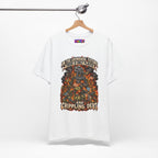 Only Plastic & Crippling Debt graphic T-shirt product mockup