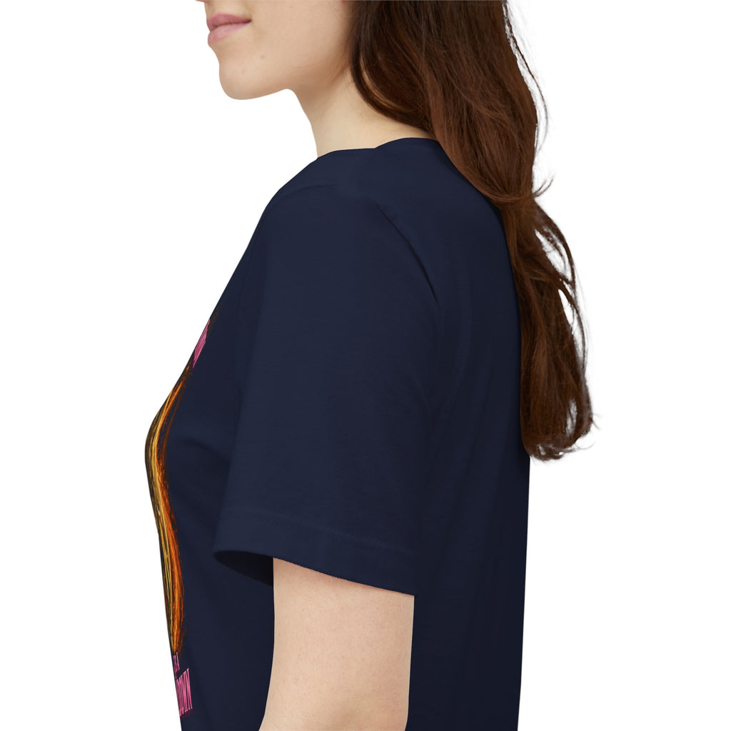 Real Paladins Know Bubble Is a DPS Cooldown gaming T-shirt, navy shirt side view on a model.