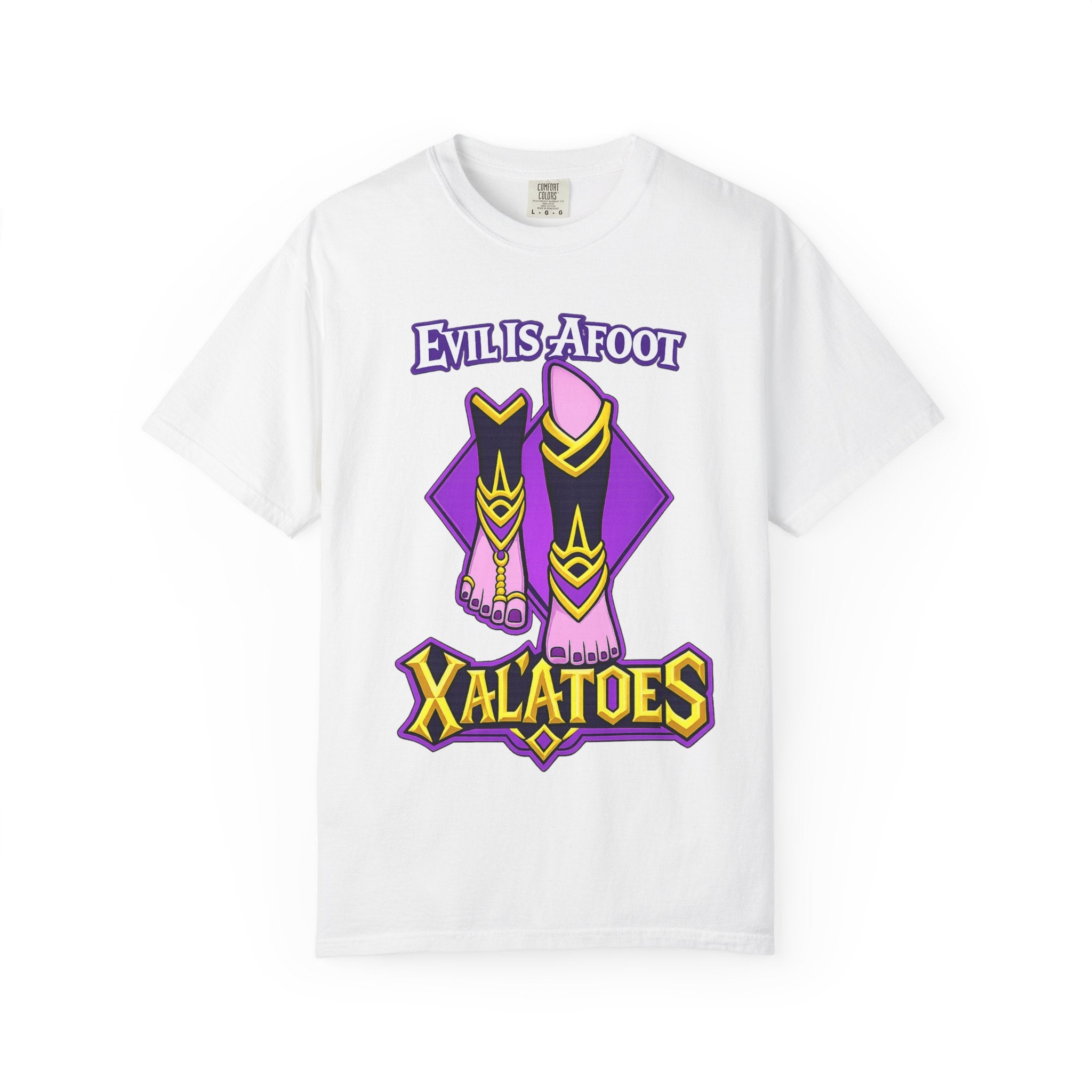 Evil is Afoot Xalatoes T-shirt | Fantasy Feet Character Graphic